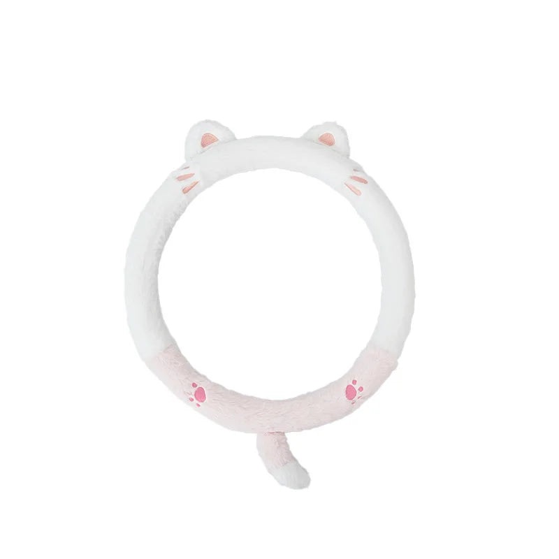 Kawaii Plush Steering Wheel Cover for Women 🎀✨ Adorable Cartoon Design & Fluffy Warmth for Cozy Driving 🚗💖