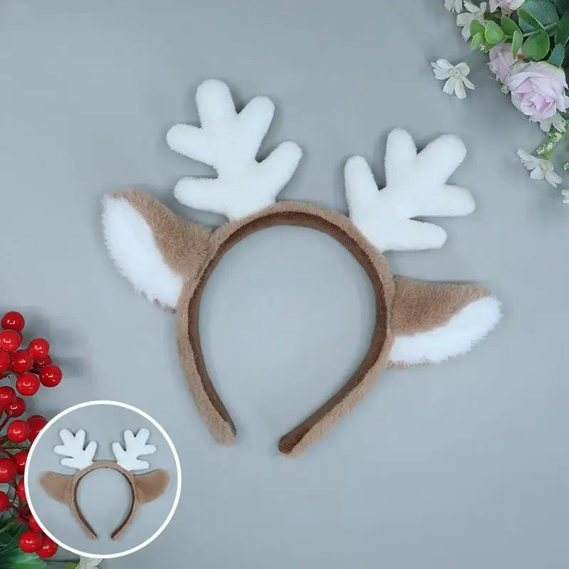 Plush Deer Antler Headband Cosplay Hair Accessory Lolita Party Wear 🎀🦌