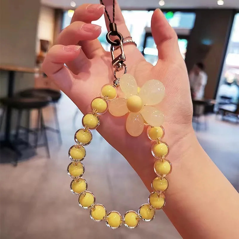 Kawaii Macaron Mobile Phone Lanyard 🌈✨ | Colorful Bead Pendant for Women’s Cute Handheld Style 💖📱