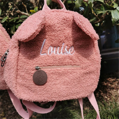 Adorable Kawaii Bear Plush Backpack 🐻✨ - Custom Name Embroidery for Kids, Perfect Autumn/Winter Outdoor Fun! 🎒💖