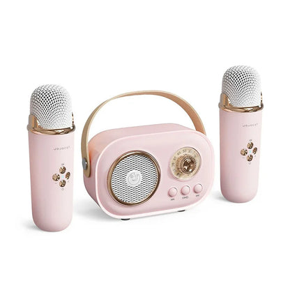 Kawaii Bluetooth Speaker 🎶 with Wireless Microphone 🎤 | Fun Karaoke 🎤 TF Card & FM Play | Perfect for Kids' Birthday Parties 🎉 | HIFI Bass & Handsfree Calling 💖