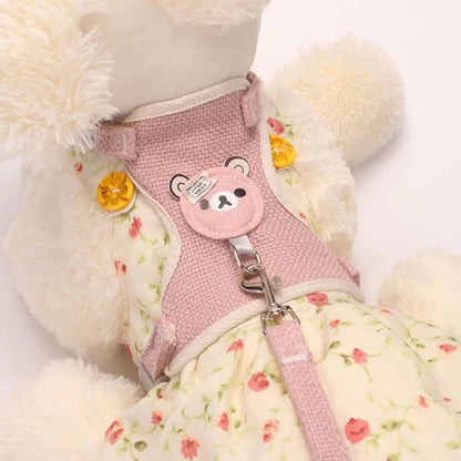 🐾 Adorable Adjustable Pet Harness & Leash Set 🌟 Cute Vest for Small Cats & Dogs 🐶💕