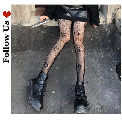 Chic Split Toe Socks With Strappy Lace Fishnet Stockings JK Lolita Knee High 😺🧦✨