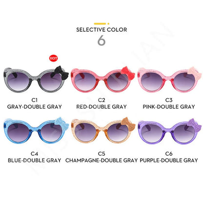 Kawaii Cat Eye Sunglasses for Kids 🐱✨ Cute Bowknot UV400 Eyewear for Girls & Boys 💖 Trendy Summer Shades!