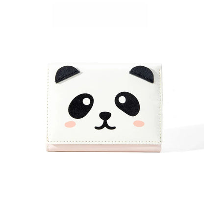 Cute Panda Small Money Clip Pocket Wallets for Students Mini Coin Purse Ultra-thin Small Buckle Card Bag Billeteras Para Mujer