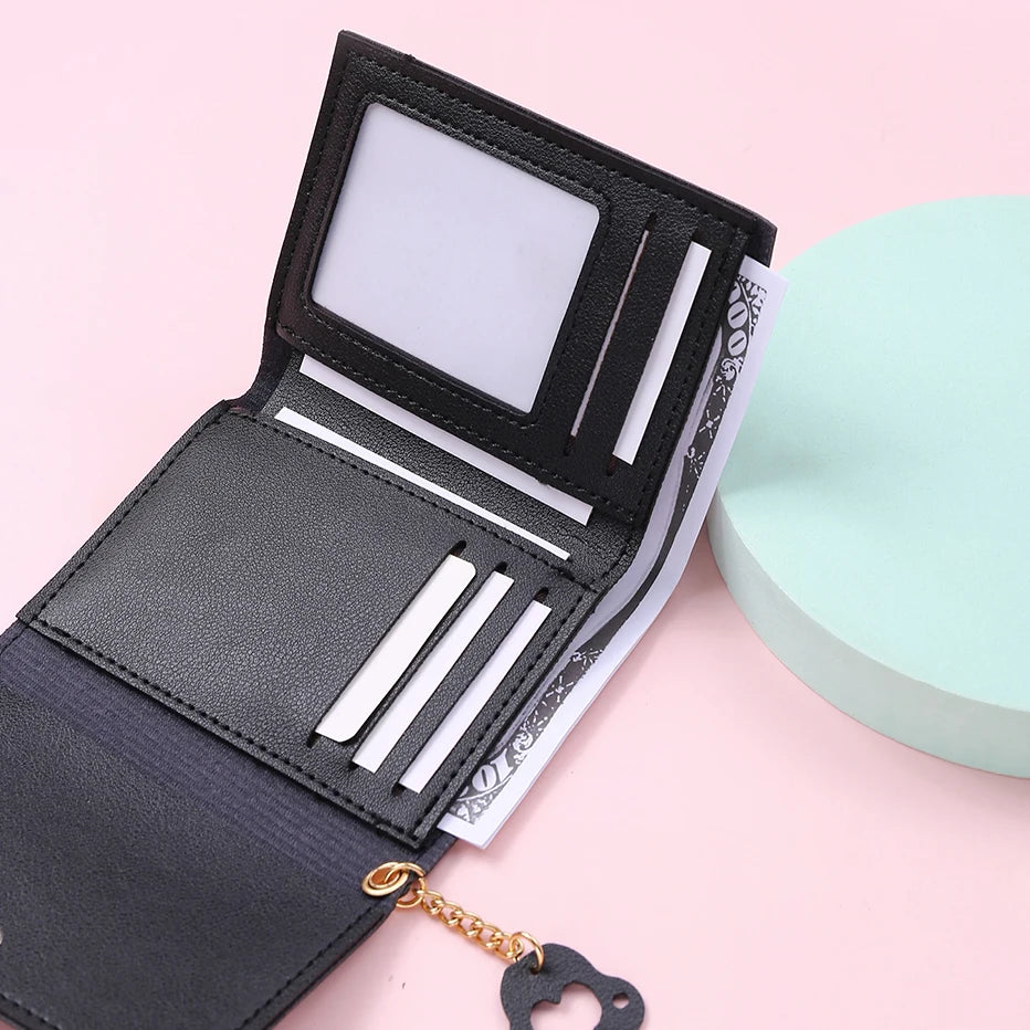 Kawaii Cat-Themed PU Leather Wallet 🐱💖 | Adorable Short Purse for Ladies | Perfect Gift for Cat Lovers! 🎁✨