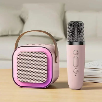 Kawaii K12 Bluetooth Karaoke Speaker 🎤✨ | Portable Mini Wireless Audio with Microphone for Family Fun & Singing Parties! 🎶💖