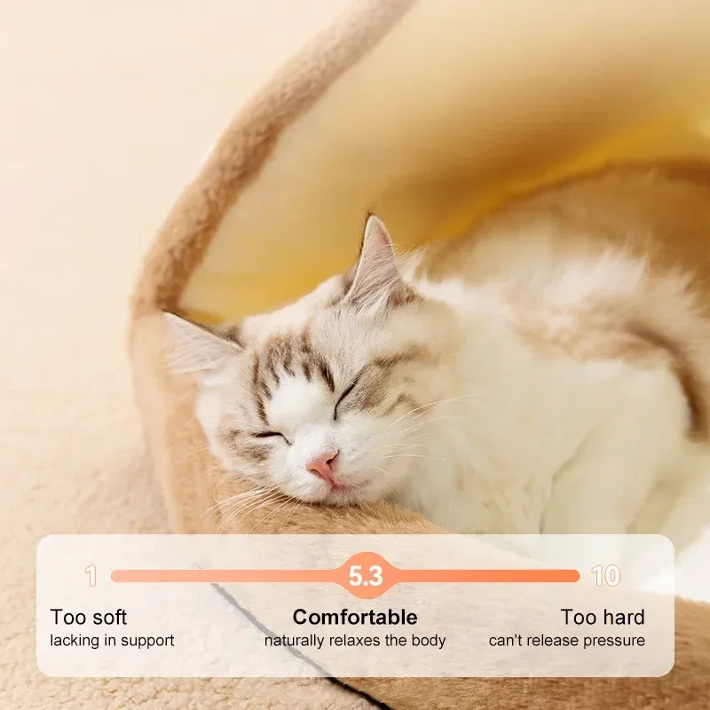 🌟 Cozy Cat Bread Nest 🐾 Adorable Winter Pet Tent for Deep Sleep 💤 Perfect for Small & Medium Furry Friends! 🐶🐱