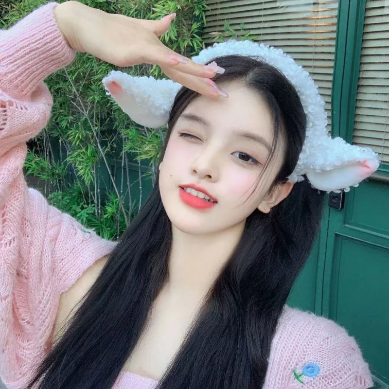 Kawaii Sheep Ears Headband 🌸🐑 Handmade Lolita Style Headdress