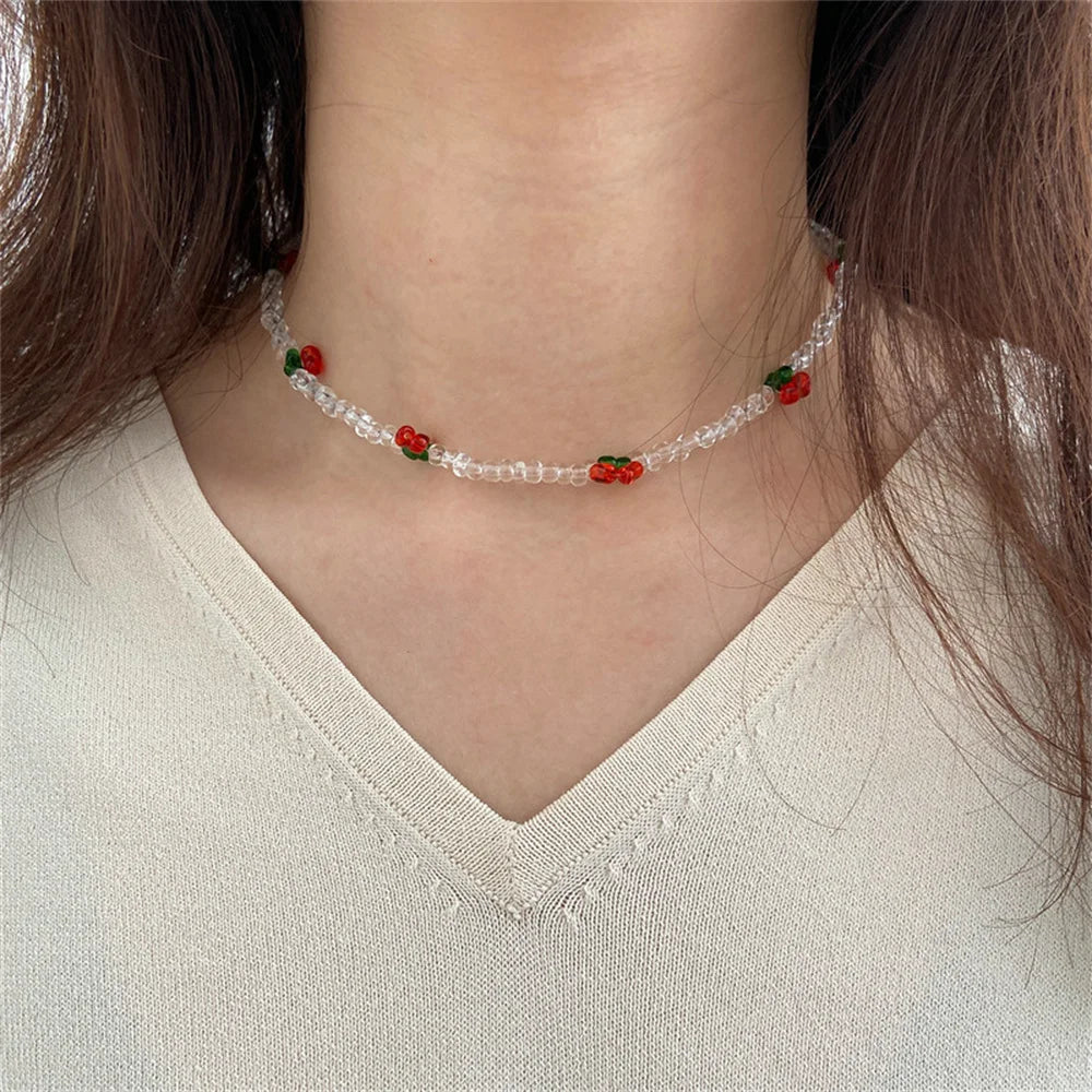 🌈💕 Adorable Heart Bead Choker Necklace for Trendy Girls 🌟✨