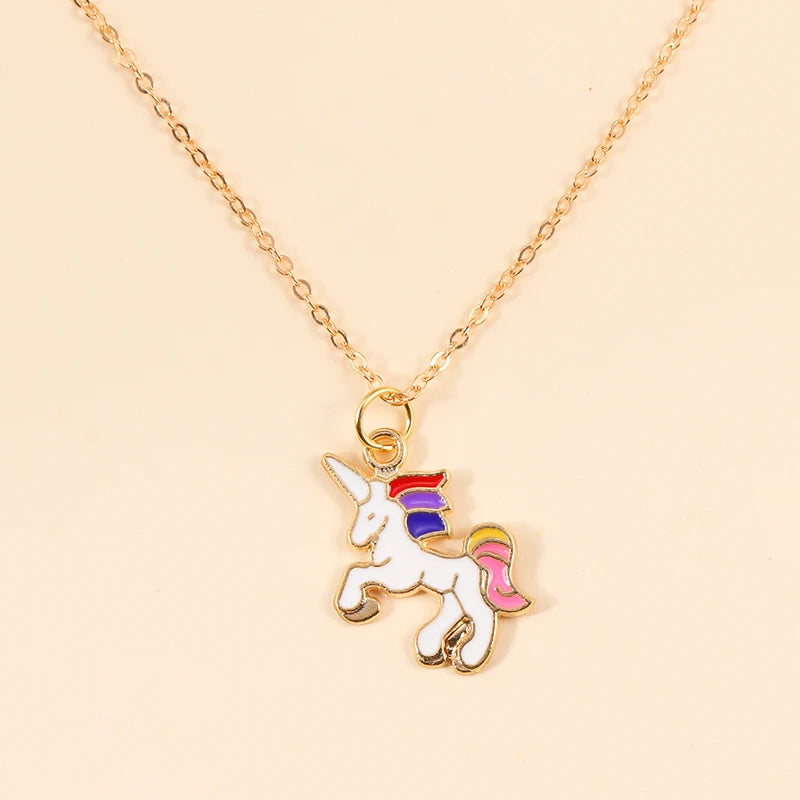 Kawaii Rainbow Unicorn Pendant Necklace 🌈✨ - Adorable Choker for Girls & Women 🎀 - Perfect Birthday Gift! 🎁