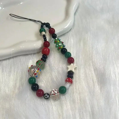 Whimsical Christmas Phone Chain Charm 🎄 Cute Wrist Strap Lanyard For IPhone