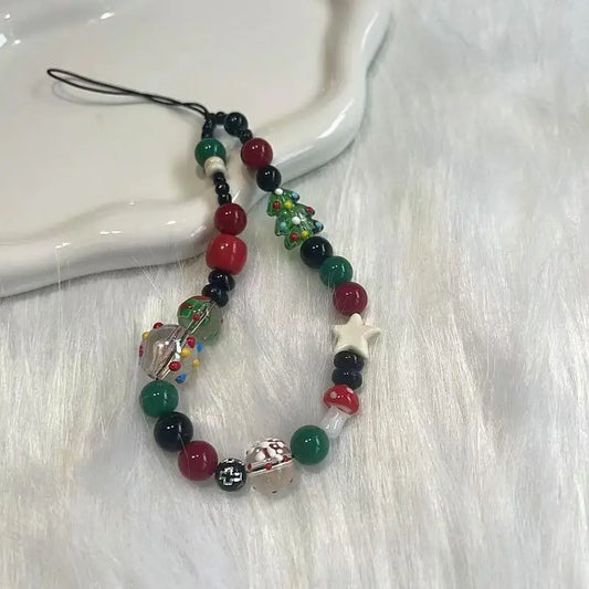 Whimsical Christmas Phone Chain Charm 🎄 Cute Wrist Strap Lanyard For IPhone