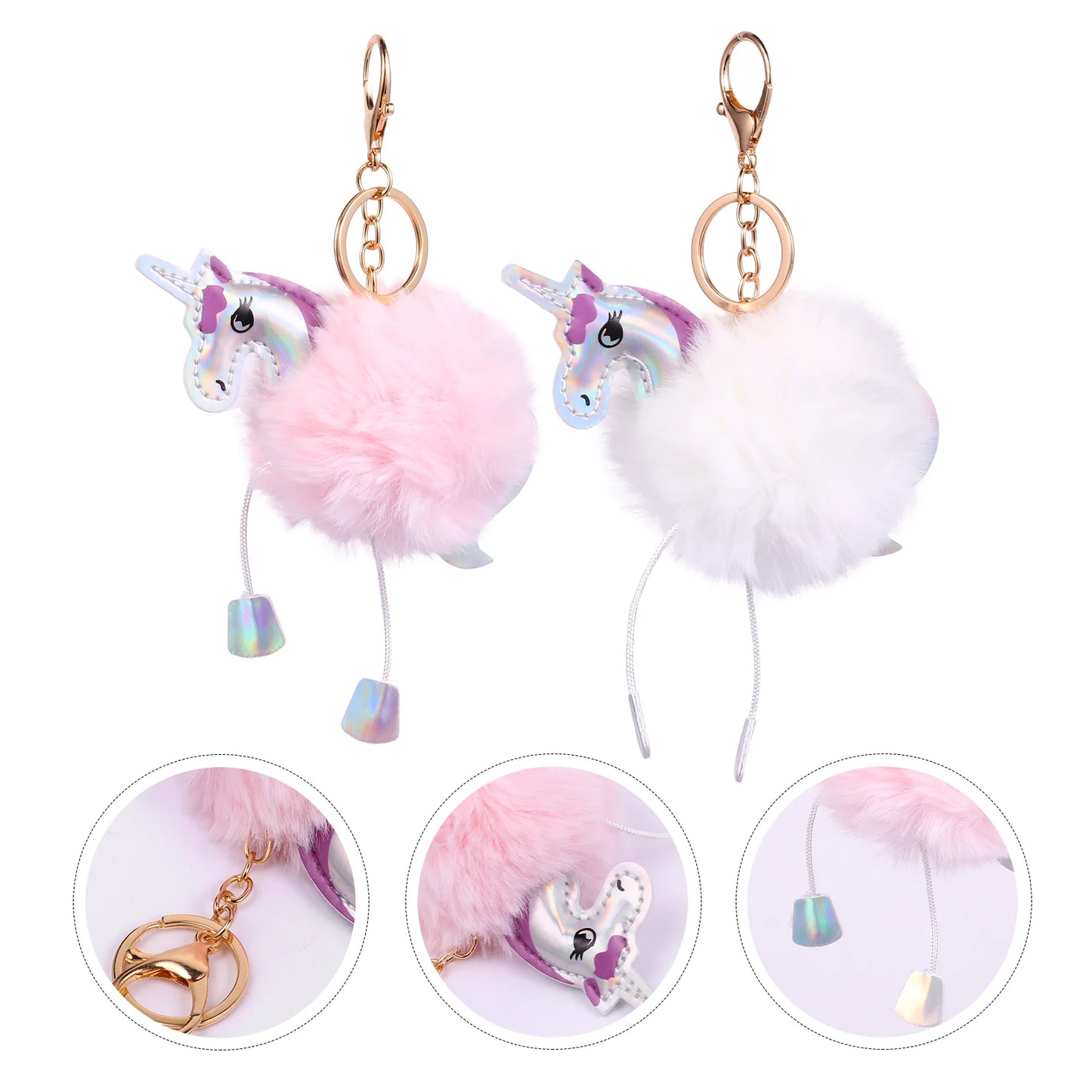 Kawaii Plush Unicorn Keychain 🌈✨ - Adorable Bag Pendant & Alloy Accessory for Your Backpack! 🦄💖