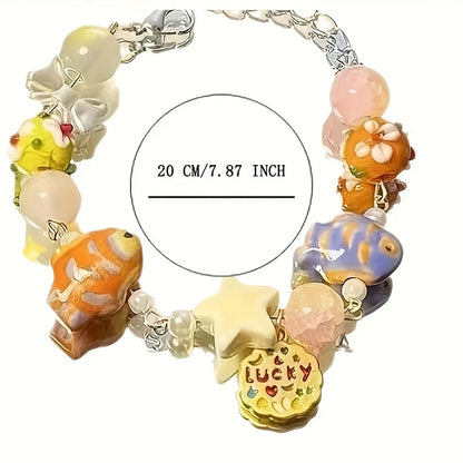 Kawaii Couple Fish Beaded Bracelets 🐟💖 | Adjustable, Colorful Charm for Dating & Parties 🎉