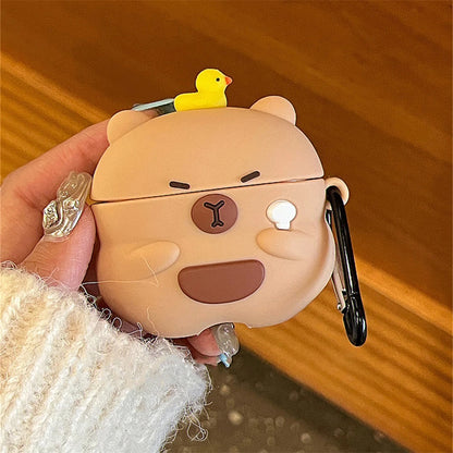 Kawaii 3D Capybara Duck Silicone AirPods Case 🦆✨ - Pixie Quill