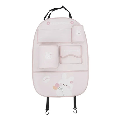 Adorable Kawaii Car Seat Storage Bag 🐻🐰 - Multifunctional Anti-Dirty Backseat Organizer for a Mess-Free Ride! 🚗✨