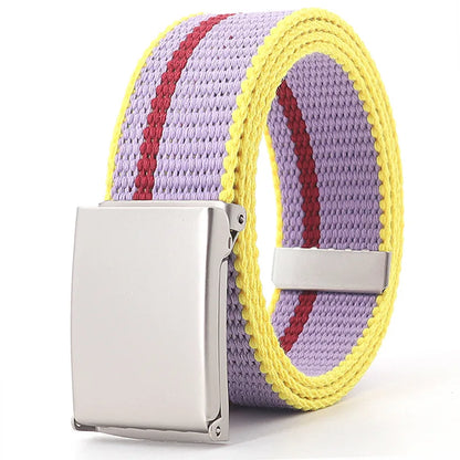 Kawaii Rainbow Striped Tactical Belt 🌈✨ Unisex Slim Fashion Accessory for Casual Vibes! 🐾🦄