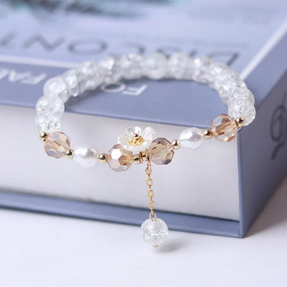 Kawaii Shell Flower Crystal Charm Bracelet 🌸✨