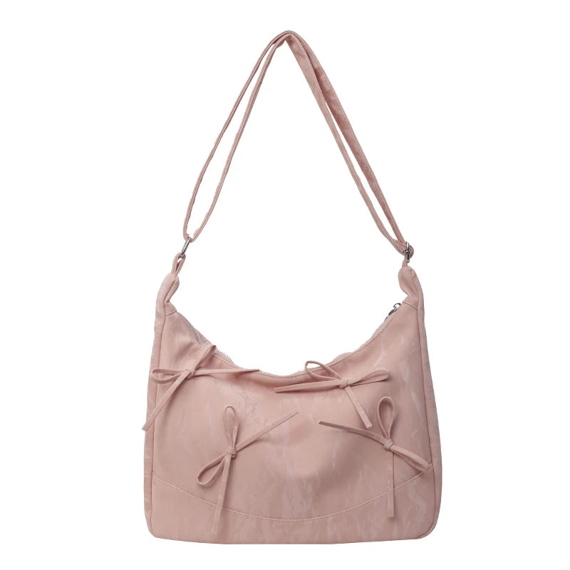 Sweet Bow Design Crossbody Bags for Women 2024 Y2K Luxury Designer Korean Fashion Handbags and Purses Females Shoulder Bag