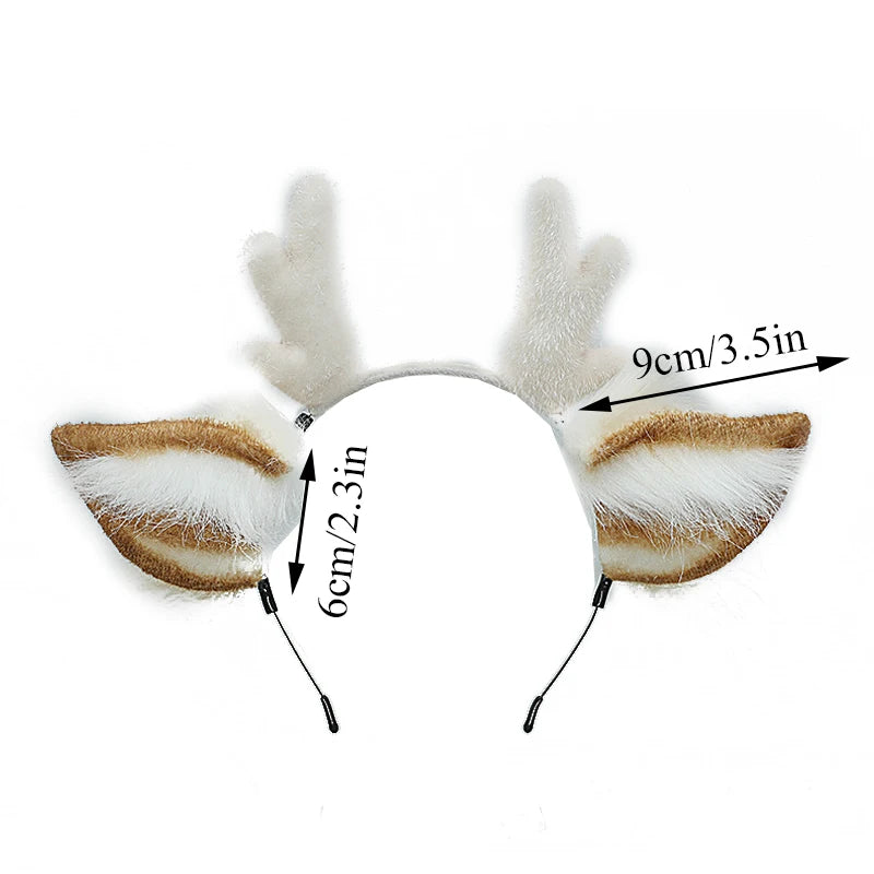 Cute Plush Antler Headband Lolita Deer Ears Cosplay Accessory For Women 🦌🎀