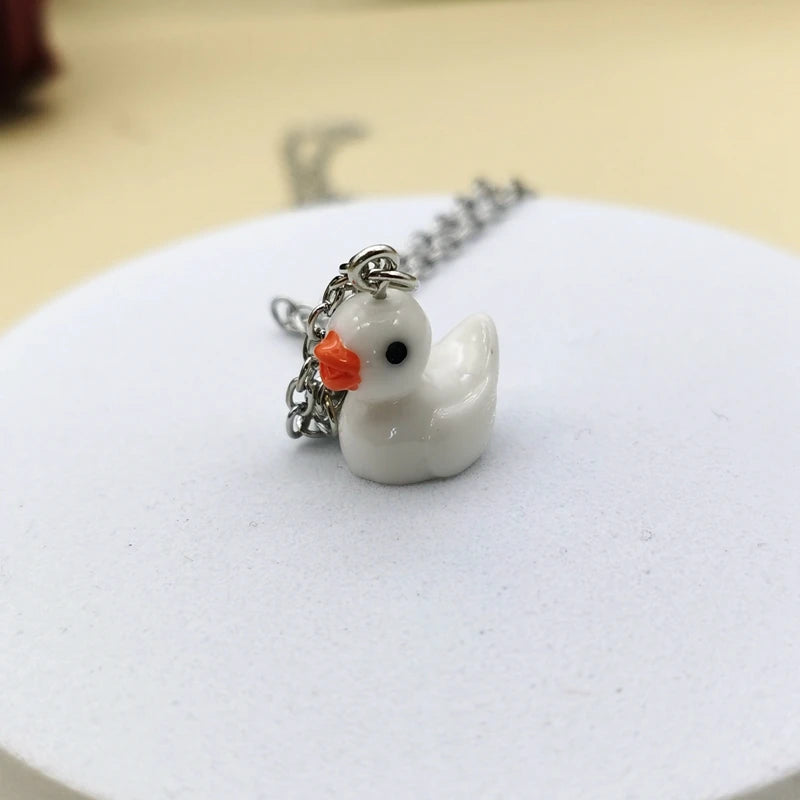 Kawaii Yellow Duckie Pendant Necklace 🦆✨ - Cute Handmade Choker for Girls & Women! 🐥💕