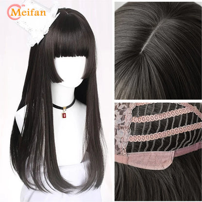 Kawaii Ombre Pink & Blonde Long Straight Wig 🎀✨ - Cute Lolita Cosplay Hair for Parties & Halloween! 🌸🖤