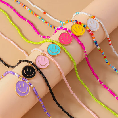 Kawaii Irregular Round Smile Face Necklace 🌈✨ - Perfect Gift for BFFs & Kids! 🎁💖