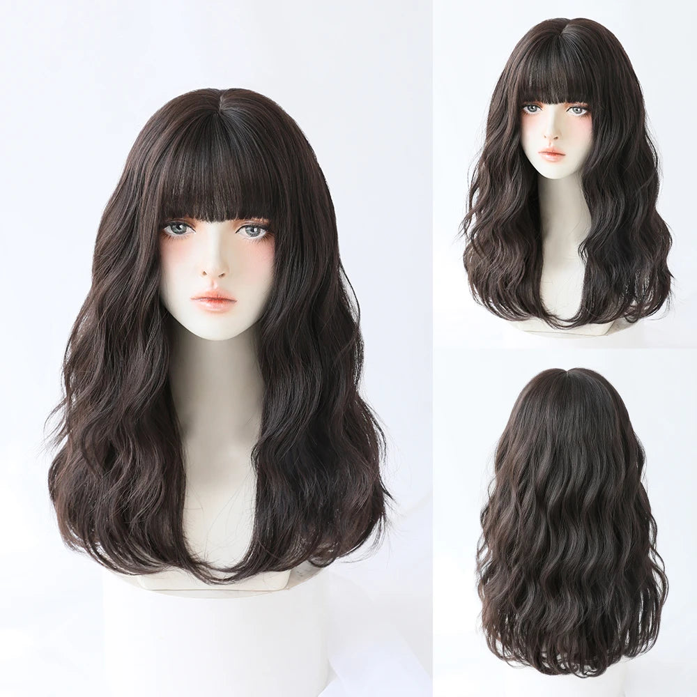 Kawaii Blonde Cosplay Wig 🎀✨ | Wavy Synthetic Hair with Bangs for Daily & Party Looks 💖