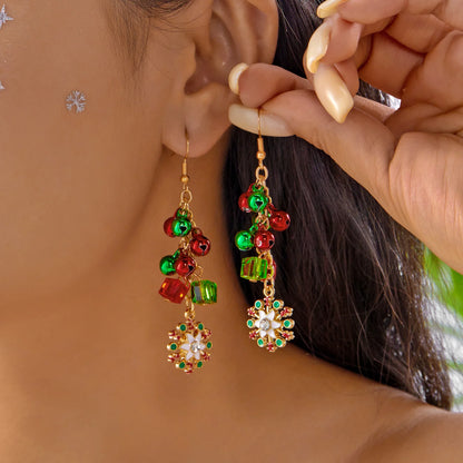Pink Christmas Santa Earrings Dangle For Women Snowman Snowflake Tree 🎄🎅❄️