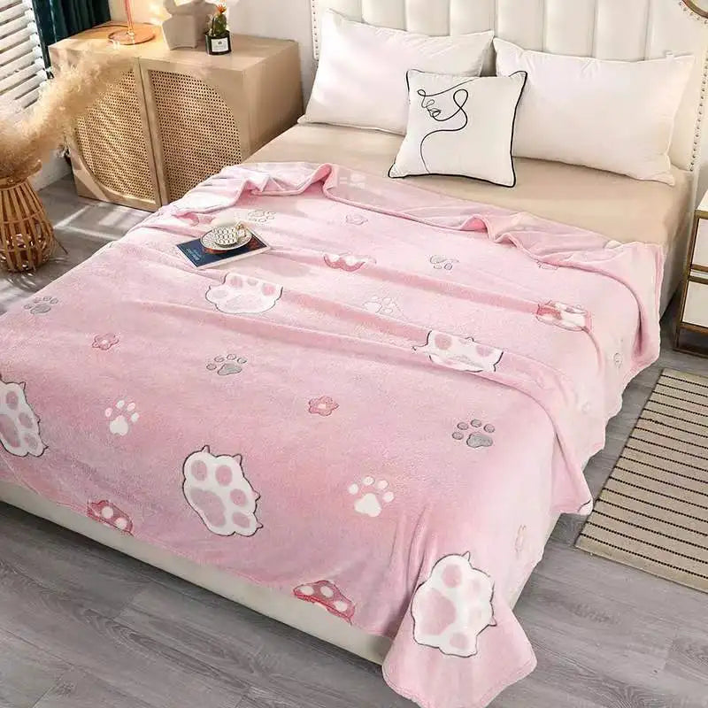 🌸🍓 Adorable Pink Strawberry Rabbit Throw Blanket for Cozy Cuddles! 🐰✨ - Pixie Quill