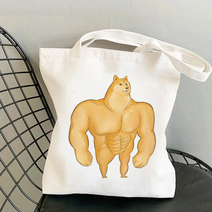 Shiba Inu Delight 🐶✨ Adorable Canvas Tote for Fun-filled Adventures! 🎉💖 - Pixie Quill