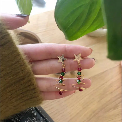 Festive Christmas Tree Drop Earrings For Women Santa Snowman Gift 🎄🎁