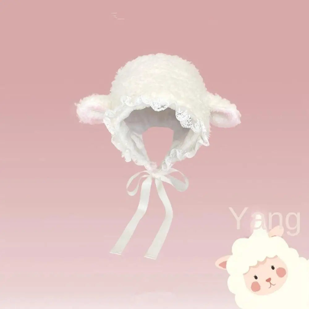 Fluffy Lamb Bucket Hat For Winter Warmth Cosplay Cozy Gift Idea 🐑🧣