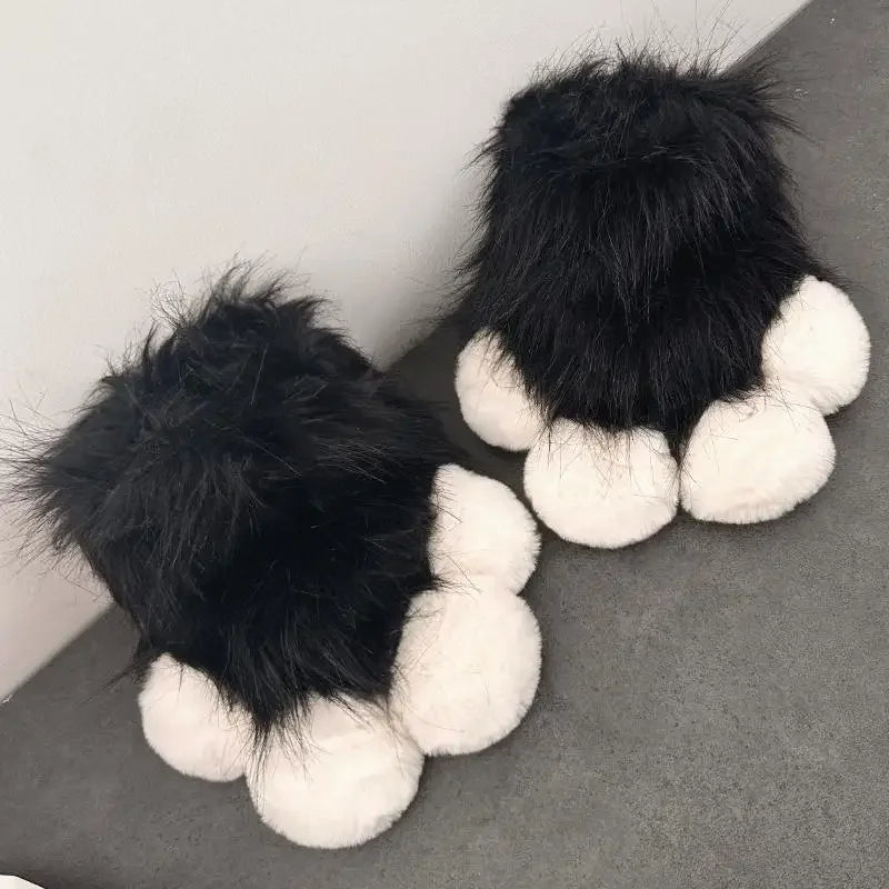 Kawaii Plush Fox Paw Mittens 🦊✨ | Cute Costume Claw Gloves for Halloween & Cosplay 🎃🐾