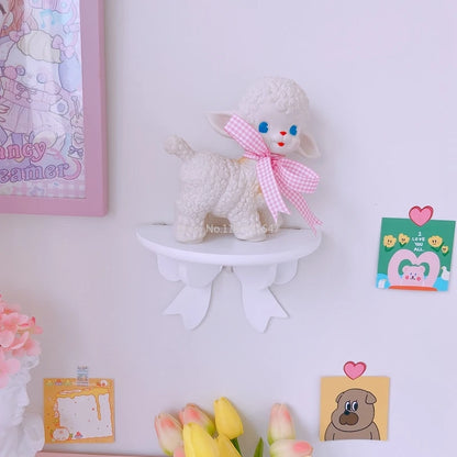 Kawaii Pink Bow Knot Wall Shelf 🎀✨ | Cute Decorative Storage Rack for Girls' Rooms 🌸✨