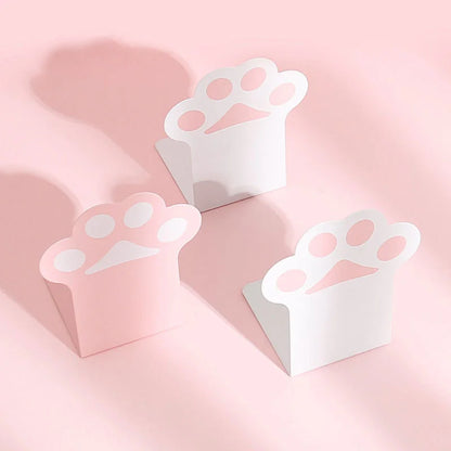 Kawaii Cat Paw Bookends 🐾 | 2pcs Anti-Skid Cute Book Organizer for Desktop 📚 | Adorable Korean Stationery Supplies 🌟