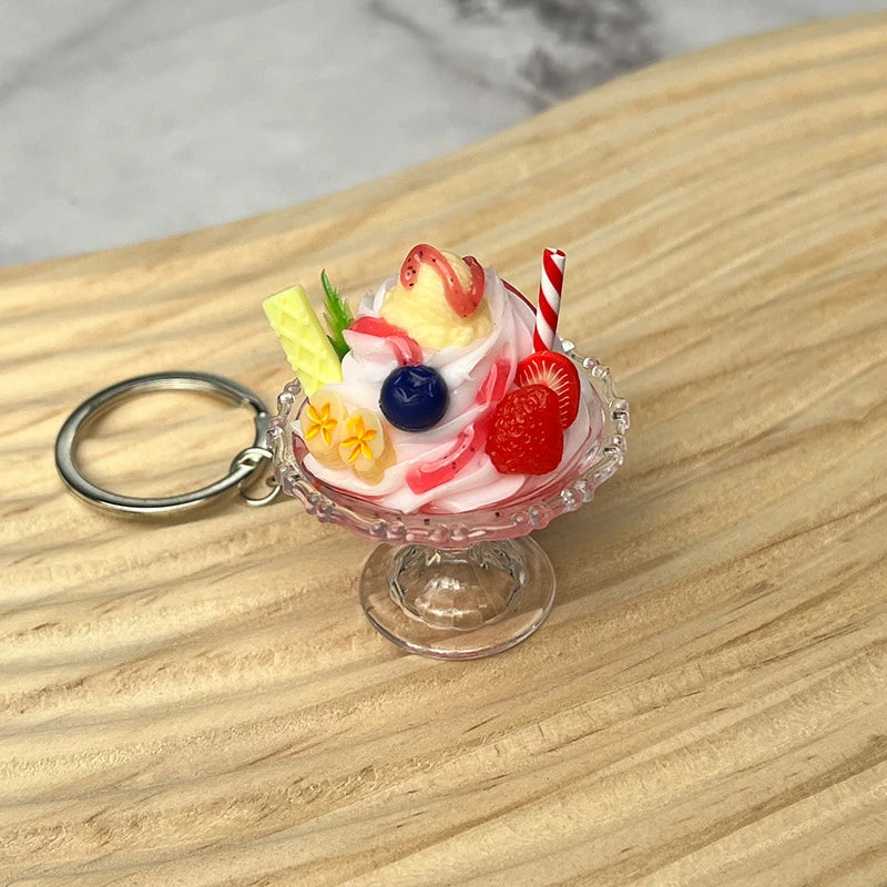 Whimsical Ice Cream Keychain Cup Pendant For Bags Cute Gift For Women 🍨🧁