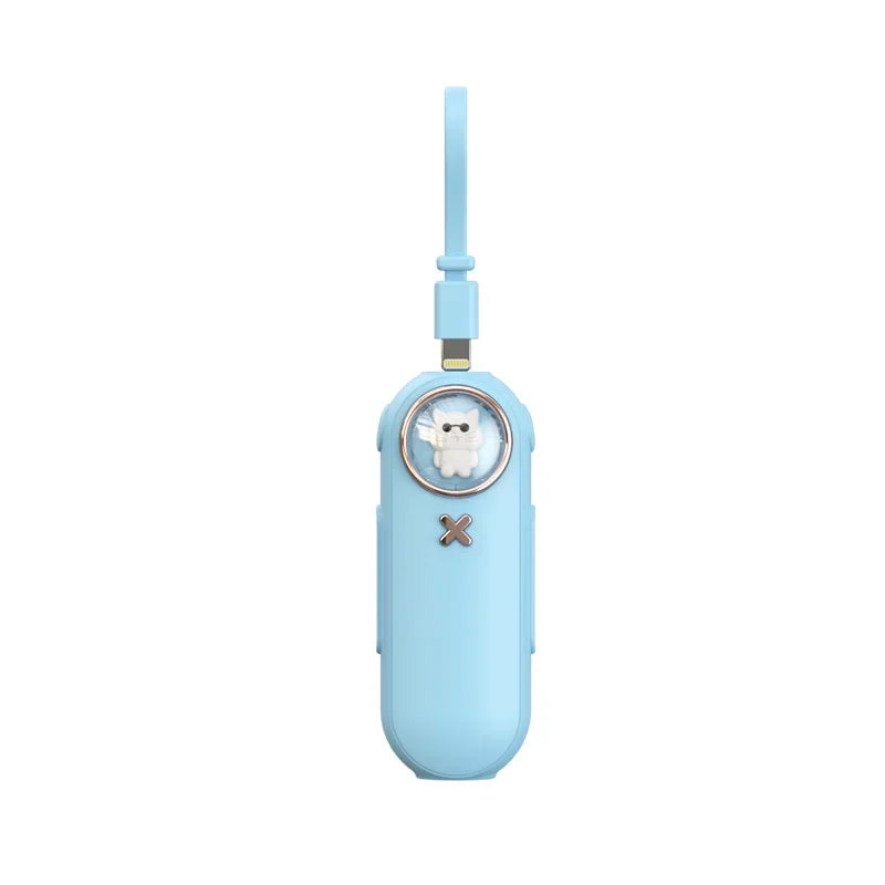Kawaii 5000mAh Mini Power Bank 🌈 Cute Cartoon Design with Built-in Cable for Universal Phones 📱✨