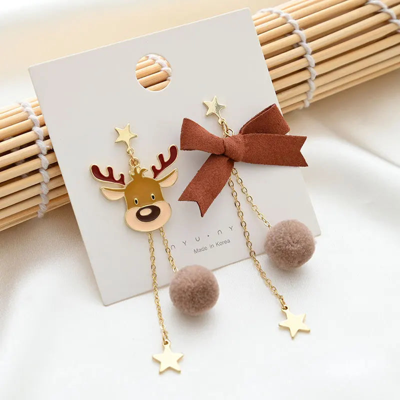 Festive Christmas Tree Drop Earrings For Women Santa Snowman Gift 🎄🎁