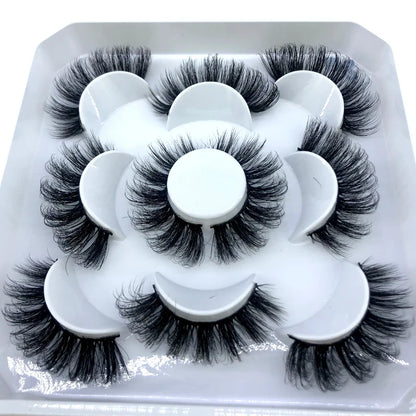 New 5 Pairs 8-25mm Natural 3D False Eyelashes Kit Mink Lashes Full Strip Look Whimsical Cute Glam 🌸✨