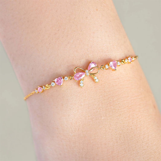 Kawaii Butterfly Love Bracelet 💕✨ Cute & Sweet Zircon Jewelry for Women 🌸 Perfect Valentine's Day Gift!