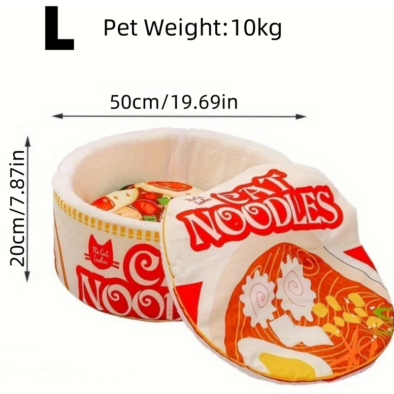 Kawaii Ramen Cat Cuddle Nest - Cozy Winter Retreat for Your Feline Friend 🐾💕