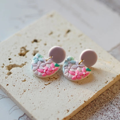 Whimsical Floral Dangle Earrings Sets In Polymer Clay For Women Beachwear 💐✨
