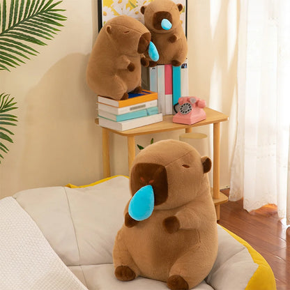 Spit Bubble Capybara Pillow Cartoon Capybara Spit Bubble Plush Pillow Creative Special-Shaped Sofa Cushion Home Room Decor