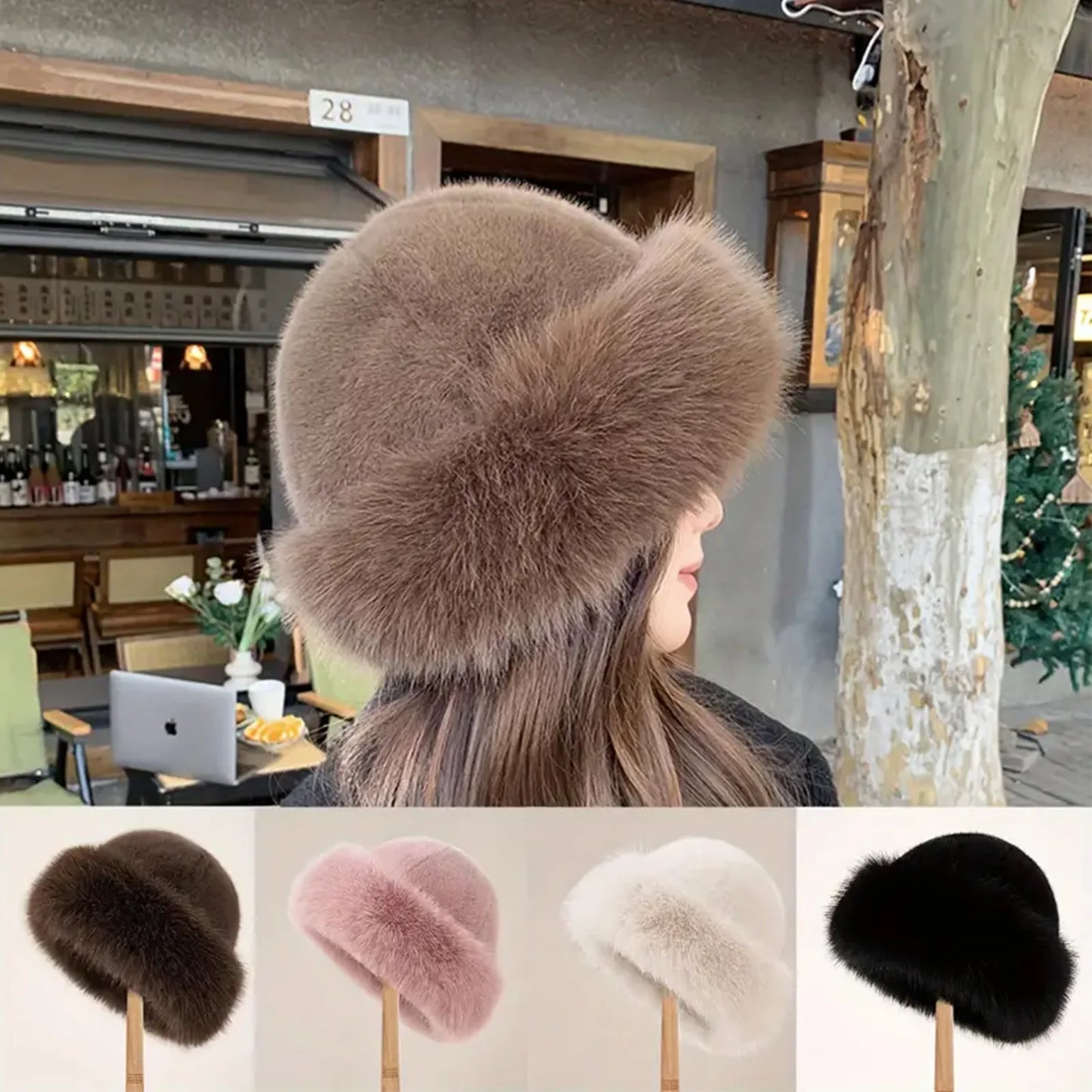 Fluffy Plush Fur Hat Beanie Warm Thick Mongolian Style for All Seasons ❄️