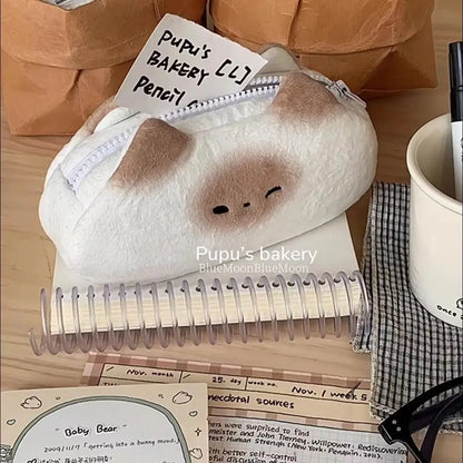 Kawaii Plush Toast Pencil Case 🍞✨ | Adorable Large Capacity Pen Organizer for Students 🎨🖊️