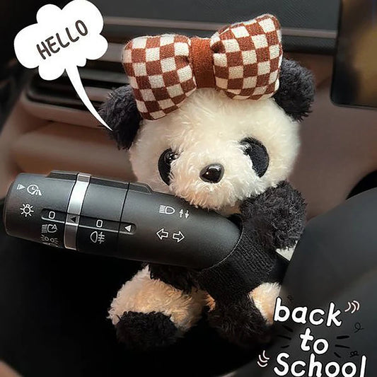 Kawaii Plush Puppy Wiper Accessory 🐶✨ Cute Bowknot Dog Car Decoration for Whimsical Interiors!