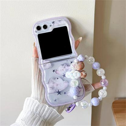 🌸 Whimsical Floral Charm Bracelet Case for Samsung Galaxy Z Flip 6/5/4/3 💖✨