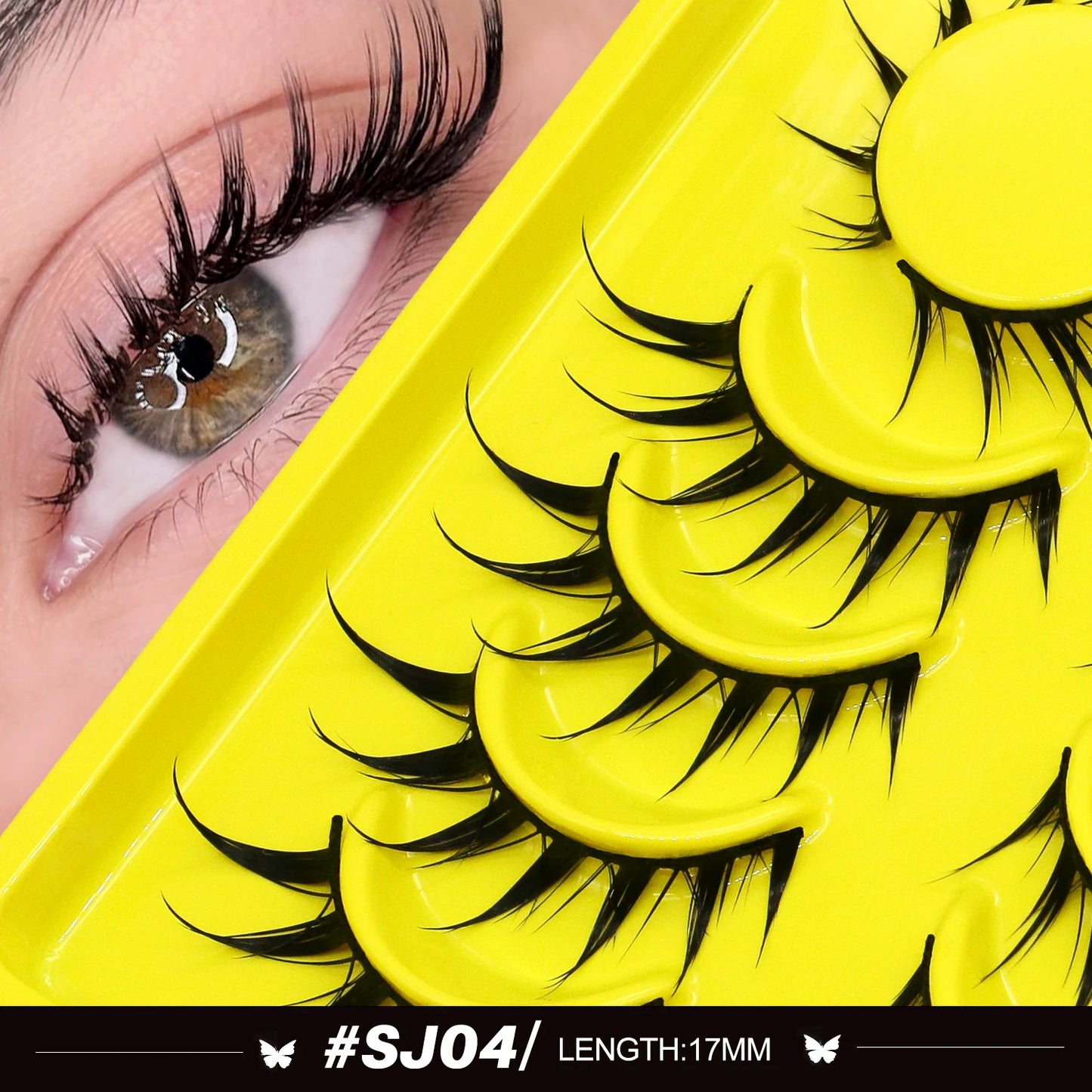 Cat Eye Lashes Manga Style 3D Faux Mink Lashes Winged Wispy Cross Natural Elongated Look 😺✨